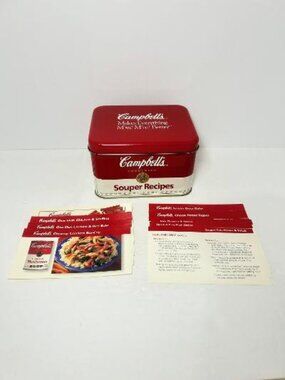Campbell's Souper Recipe Tin Box W/ Campbell Recipes Inside
